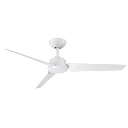 Roboto 3-Blade Smart Ceiling Fan 52in Matte White With Remote Control And Remote Control